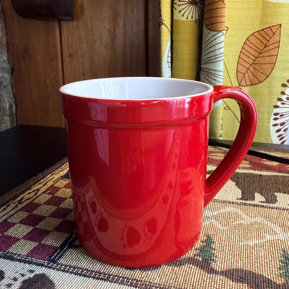 Starbucks Coffee Mug 16oz Red Excellent Embossed Logo 2012 Ceramic